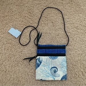 Elegant Blue and White Crossbody Bag